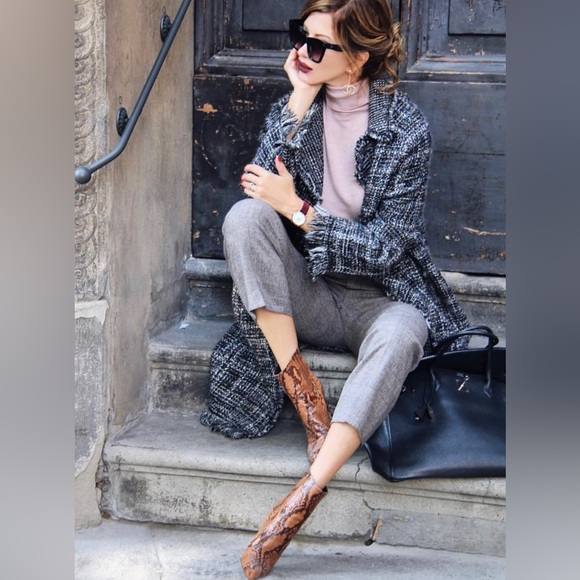 Zara nwt wool frayed edge coat - Picture 1 of 12